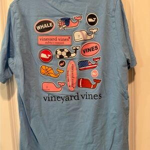 Vineyard Vines Light Blue Cotton Tee - Small (8-10)